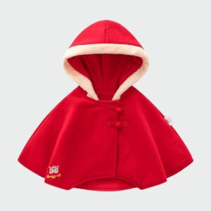 poncho bébé rouge