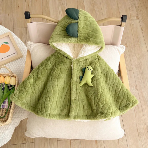 Poncho Bébé Dino en peluche