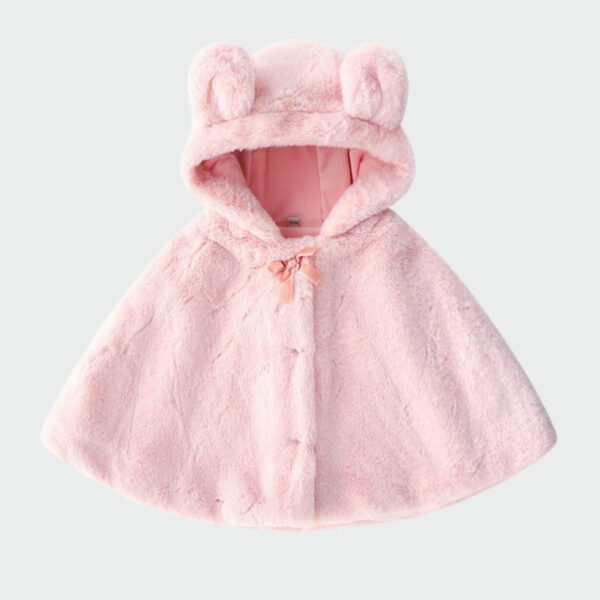 poncho bébé fille rose