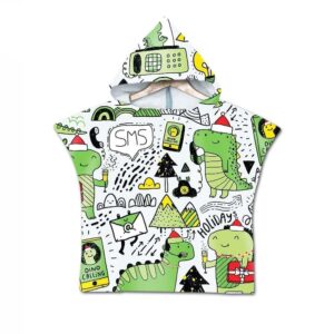 Poncho Bébé Plage motifs dinosaures