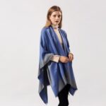 Style chic Poncho Bicolore