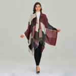 Poncho Femme Bordeaux