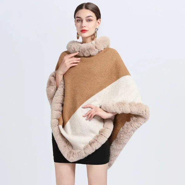 poncho camel élégant