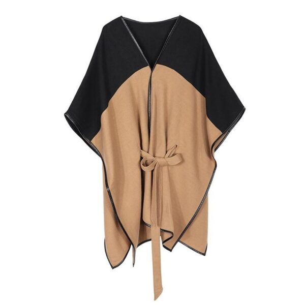 Poncho élégance ceinture femme