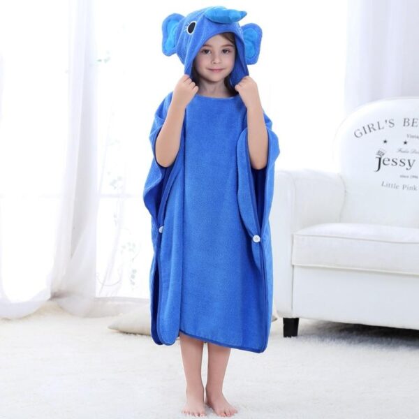 Poncho de bain enfant bleu