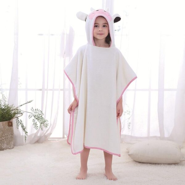 poncho de bain fille capuche