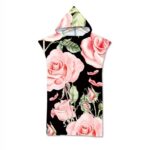poncho de plage roses