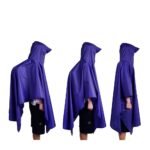 poncho bleu avec capuche