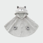 Poncho enfant design chat gris