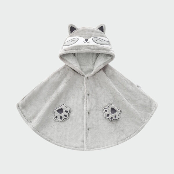 Poncho enfant design chat gris