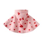 Poncho rose motifs cœurs