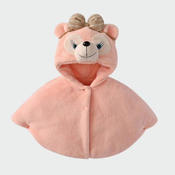 poncho enfant oursonne rose