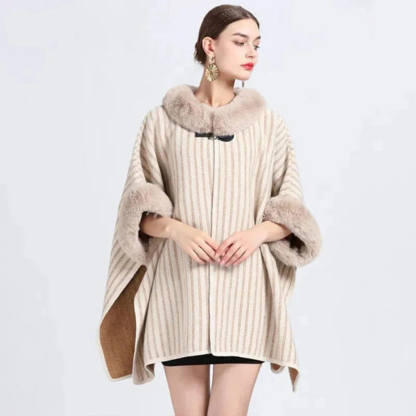 poncho femme en fourrure