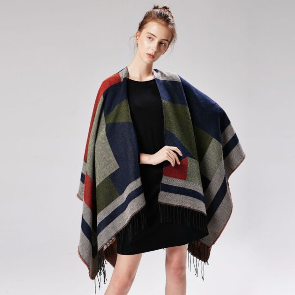 poncho femme frange