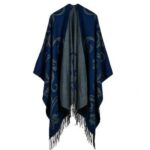 poncho marron luxe