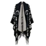 poncho noir et bleu