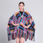 poncho coloré femme