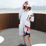 Poncho Femme Surf de face