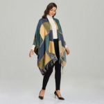 poncho frangé pour femme