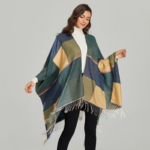 poncho chaud vert
