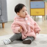 poncho capuche rose fille