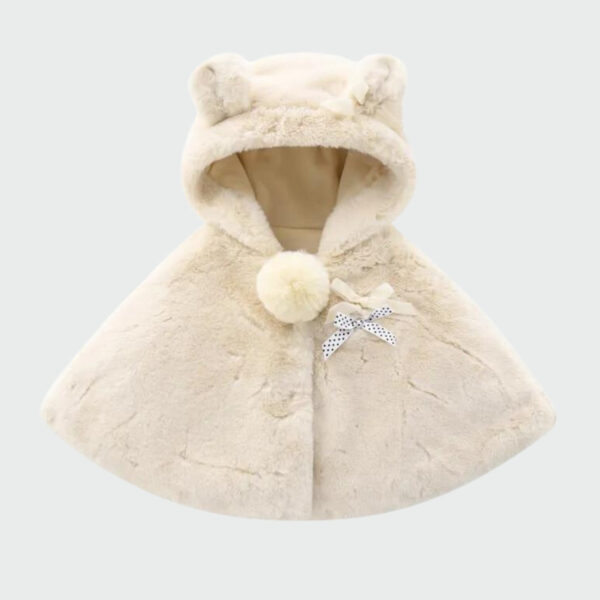 poncho fille beige élégant