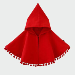 poncho fille capuche rouge
