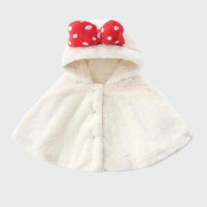 poncho fille nœud rouge