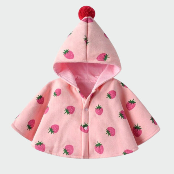 poncho fille rose fraise
