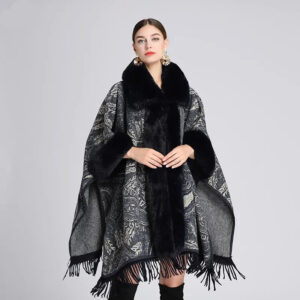poncho fourrure paisley