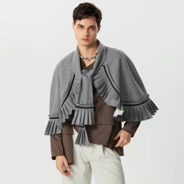 Poncho Homme avec Echarpe