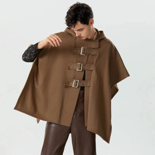 poncho homme capuche élégant