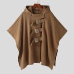 poncho marron homme mode