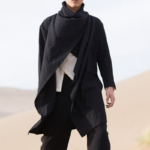 Poncho été noir élégant homme