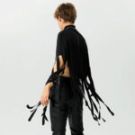 Poncho à franges noir