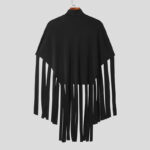 Poncho noir avec col