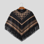 poncho homme noir et blanc