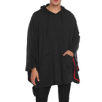 poncho noir élégant