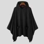 poncho noir homme