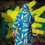 poncho bleu surf