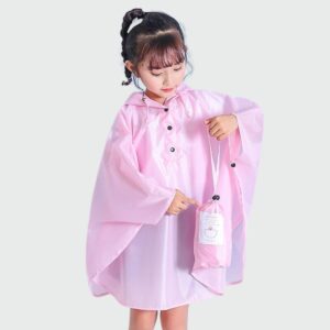poncho imperméable fille rose