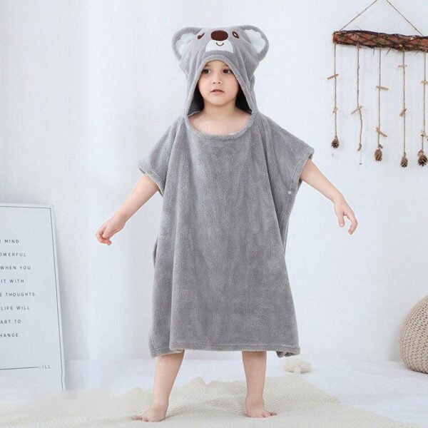 Poncho Koala gris en coton pour enfant