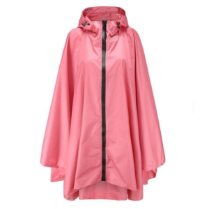 poncho long pluie rose