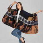 élégant poncho marron