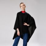 poncho noir élégant