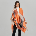 Poncho Orange élégant