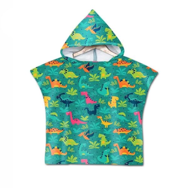 poncho plage bébé garçon dinosaures