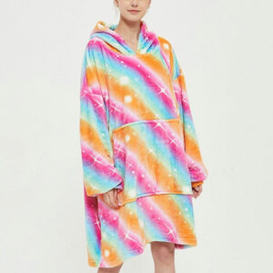 poncho en laine arc-en-ciel