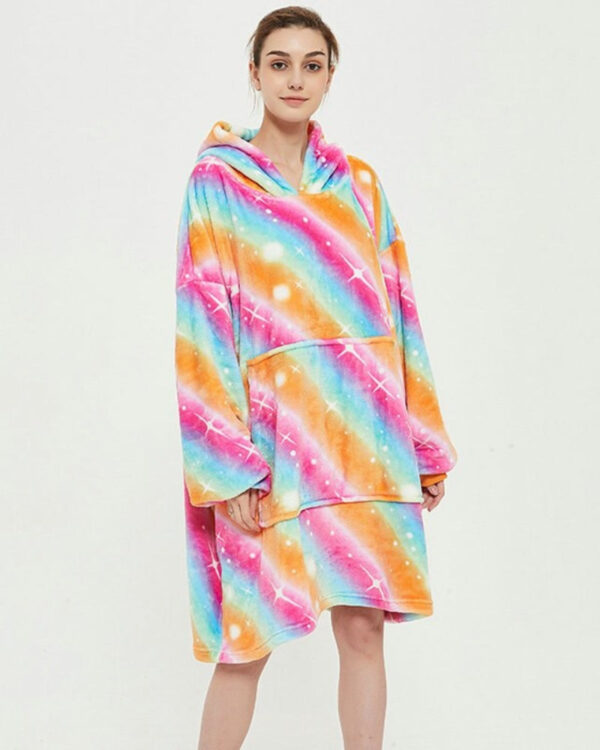 poncho en laine arc-en-ciel