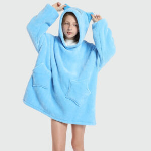 poncho plaid enfant chouette